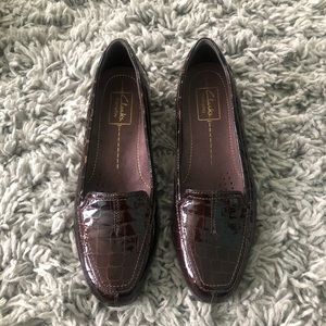 Clarks Brown Croc Loafers